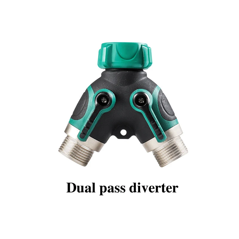 

3/4 Inch Thread 2 Way Garden Tap Water Splitter Y Conector Drip Irrigation Adapter Cranes 1Pcs
