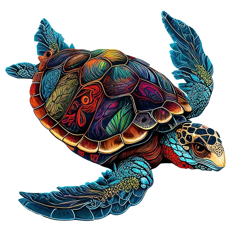 Adult Animal Wooden Puzzle Round Peacock and Bird Wooden Puzzle Children's Puzzle Toy Festival Gift Fox Shape Jigsaw Puzzles 5