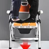 Foldable Shower Stool, Non-Slip Bath Seat, Indoor Mobile Toilet with Backrest, Portable Aid for Elderly, Resting Chair 4