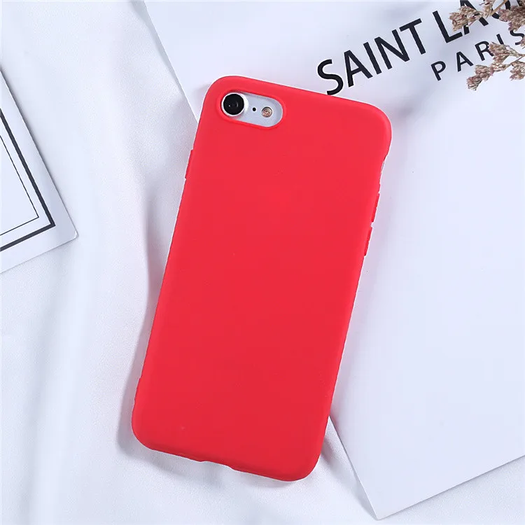 Chic Candy Color Silicone Phone Case - Soft & Stylish Protective Cover