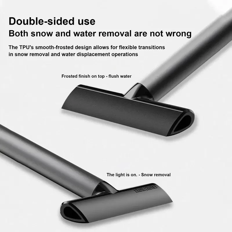 Multifunctional Ice Scraper Windshield Snow Removal Shovel Double-sided Handle Snow Removal TPU Cleaning Glass Brush Winter