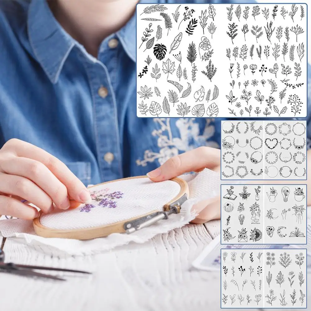 

Водорастворимый стабилизатор для вышивки, 2 шт., стабилизаторы для вышивки с цветочным узором H7J7