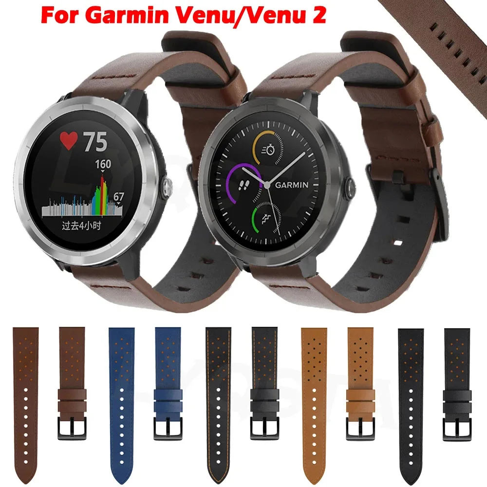Watchband For Garmin Venu Sq Leather Bracelet For Garmin Venu 2