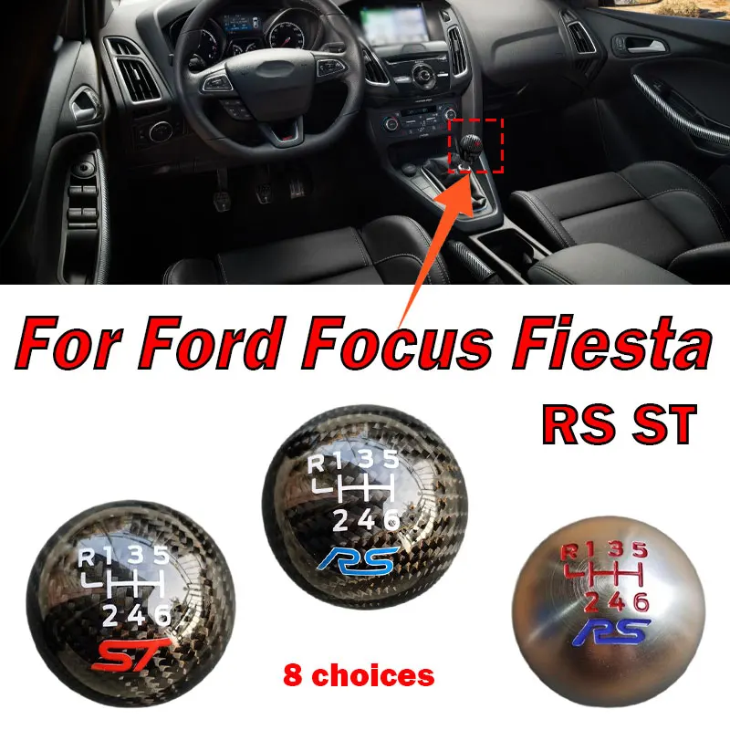 

For Ford Focus Fiesta RS ST 6 Speed Manual Shift Knob Car Handball Gear Stick Lever Carbon Fibre Aluminium Alloy Car Accessories