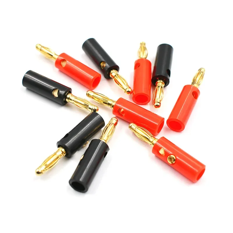 

200pcs Screw Banana Plugs Audio Speaker Cable Wire Lead Pin Connectors Gold Plated Adapter 4mm Black Red Special offer