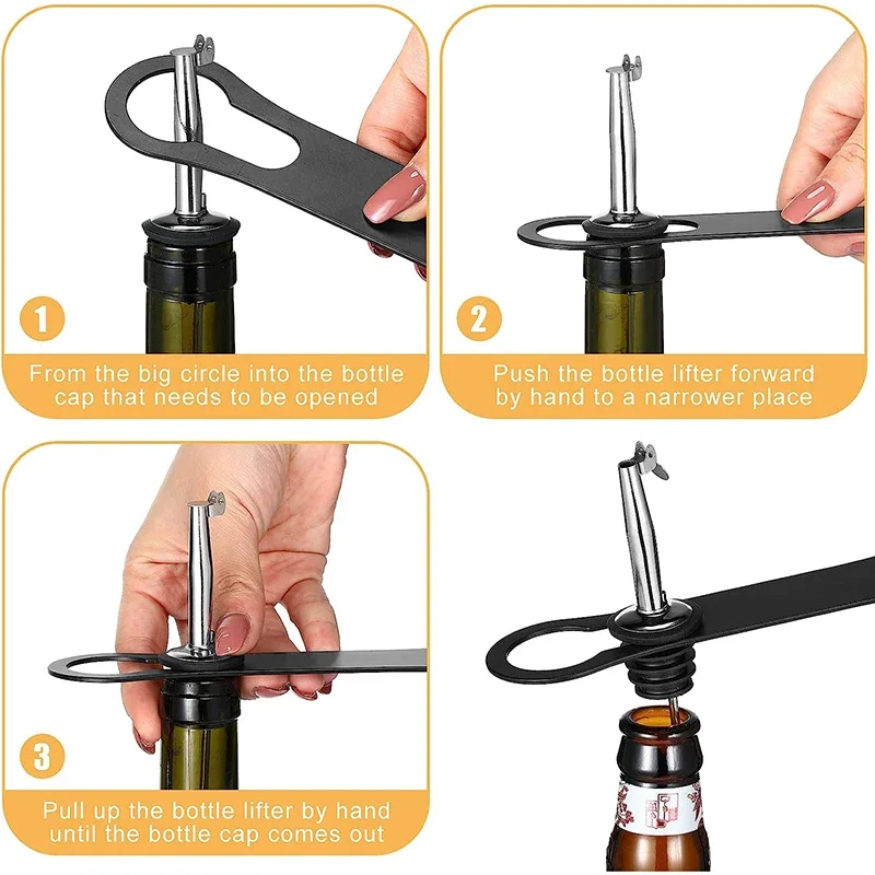 2 Pieces Stainless Steel V Rod Bottle Opener - Dog Bone Style Speed Key For Beer & Wine Bottles