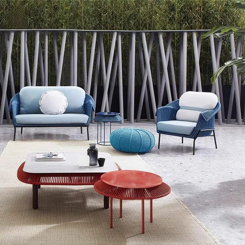 Single Nordic Outdoor Sofa Unique Fancy Individual Loveseat Outdoor Sofa House Lounge Kanepe Hotel Furniture