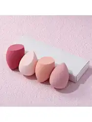 4-Piece Beauty Sponge Set for Flawless Makeup Application (Pink)
