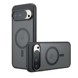 Translucent MagSafe Skin Feel Case with Wireless Charging Capability - Google Pixel 9 ProXL (Black)