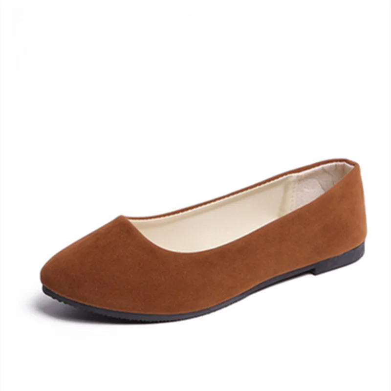 Lady Candy Colors Pointed Toe Flats Flock Driving Shoes Outdoor Plus Size For Wide Foot 34-47 Black Yellow Purple Cute Slip-Ons