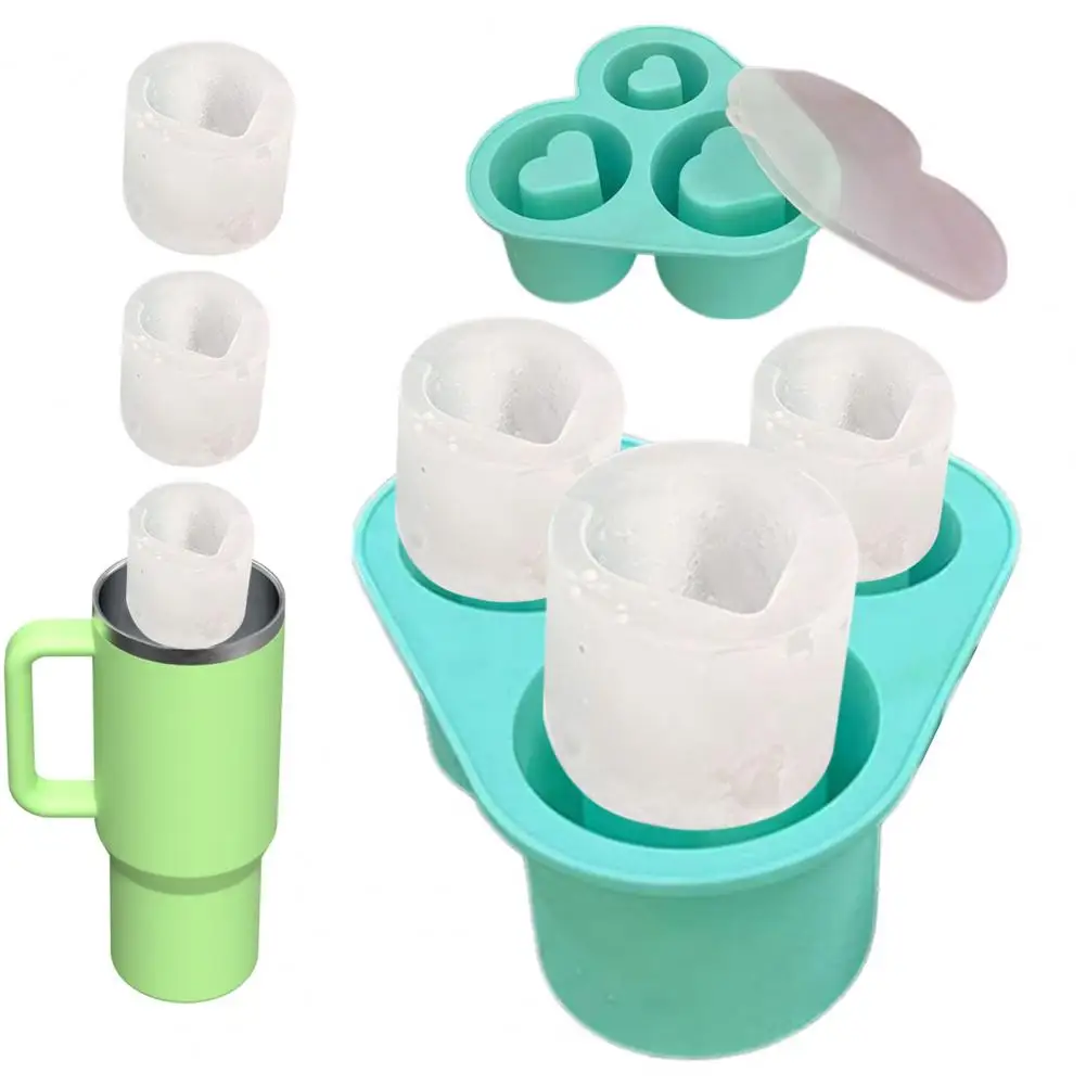 

Removable Lid Ice Mold Heart Shaped Ice Tray with Lid for Freezer Silicone Ice Mold for Drinks Stackable Hollow for Whiskey