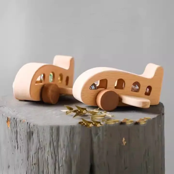 

[Funny] Wooden Mini Simulated aircraft model airplane cars decorative ornaments Puzzle Interactive Toys baby best birthday gift