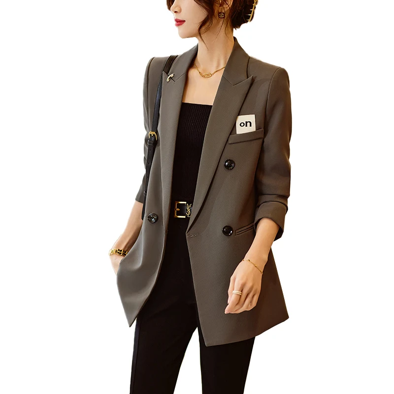 

Lenshin Women Elegant Jacket Full Sleeve Blazer Fashion Office Lady Casual White Coat Outwear Single Breasted Spring Tops