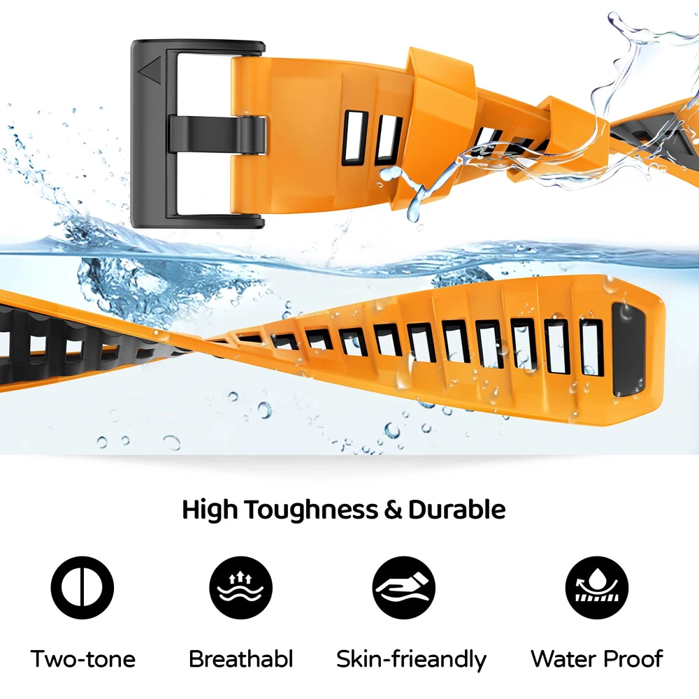 Durable Silicone Sports Watch Band - QuickFit Design
