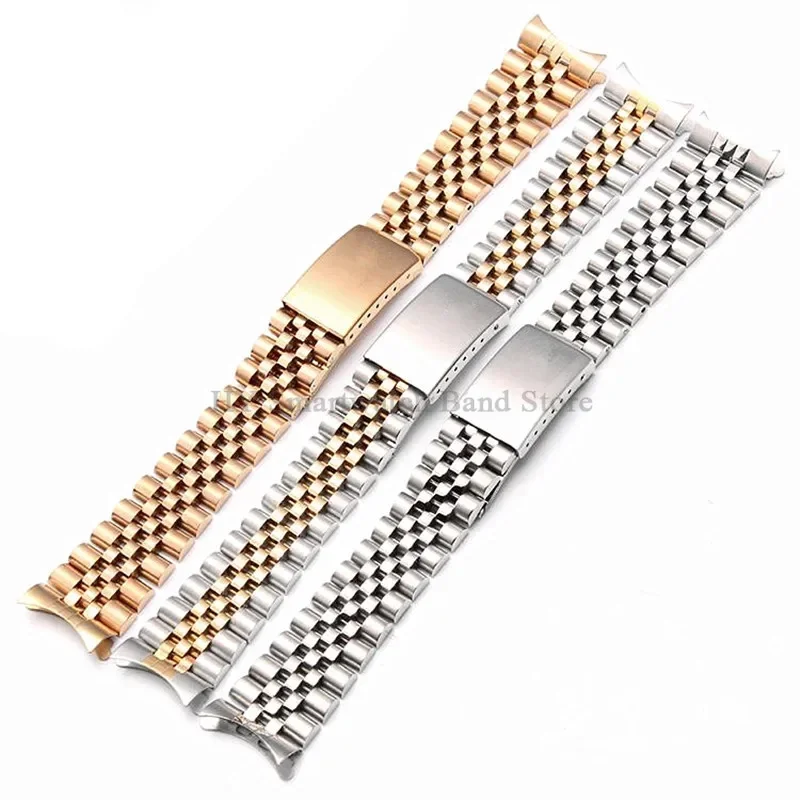 Premium Solid Stainless Steel Luxury Watch Bracelet with Jubilee Curved Design