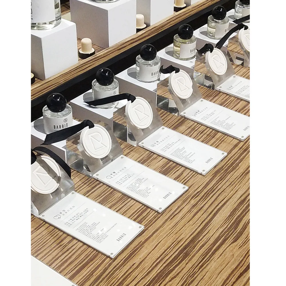 Acrylic Magnetic Label Frame Transparent Flat Wall Price Tag Shelf Commodity Introduction Card Sign Holder with Tape