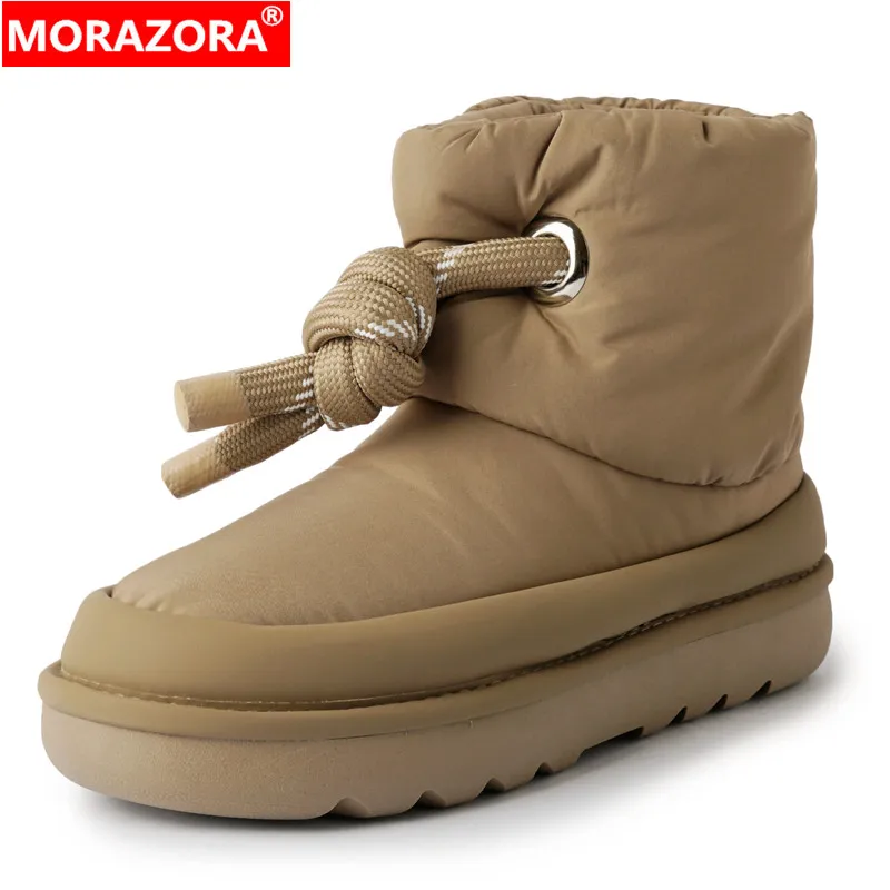 

MORAZORA 2024 New Luxury Snow Boots Women Warm Down Wool Blend Waterproof Winter Boots Ladies Casual Ankle Boots Ladies Shoes