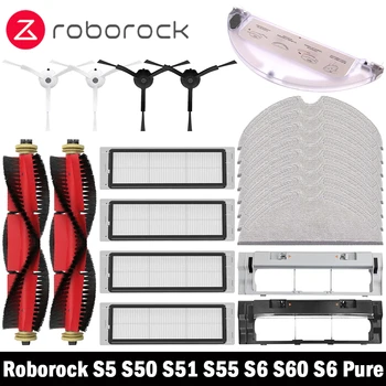 Roborock 순수 진공 청소기 예비 부품, HEPA 필터 걸레 천 측면 및 메인 브러시 액세서리, S5 S50 S51 S55 S6 S60 S6
