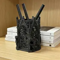 .Hot Sale-Black Gothic Style Pen Holder Ornament for Home And Office Decor Cool Gift Unique Storage Item 2026 5