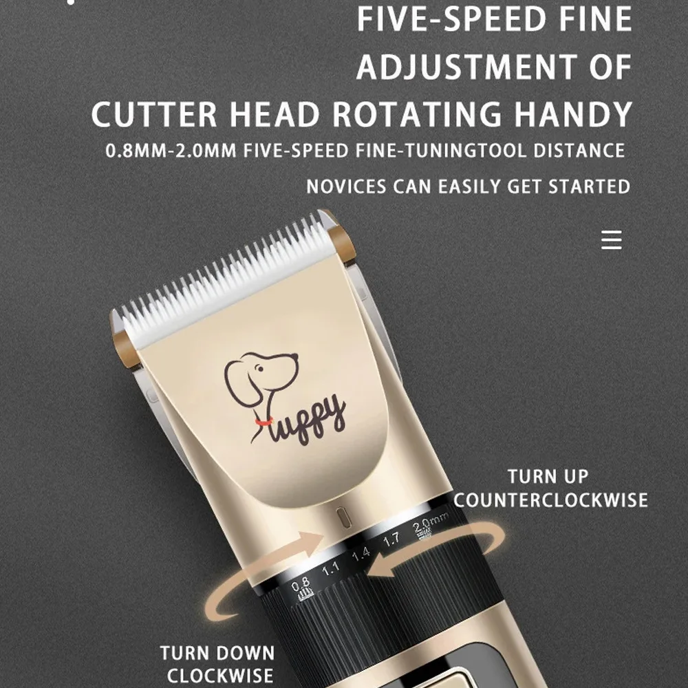 Portable Cat Dog Hair Clipper Grooming Kit Animals Hair Cutting Machine Low-Noise Rechargeable Pet Haircut Trimmer Shaver Set pet hair trimmer dog hair trimmer dog clipper pet clipper hair trimmer