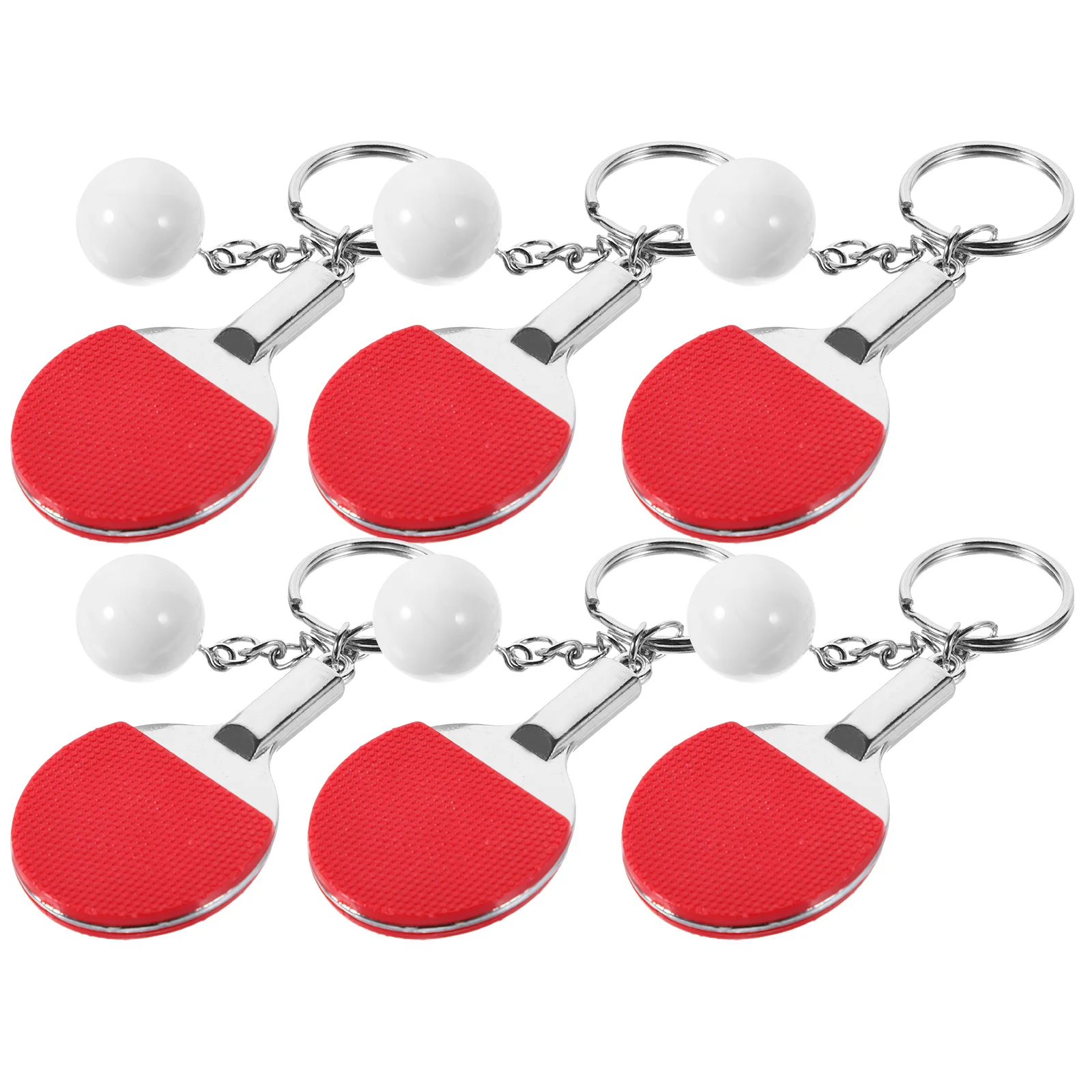 

6 Pcs Key Fob Bag Pendant Gift Sporting Goods Simulated Racket (red) 6pcs for Women Miss