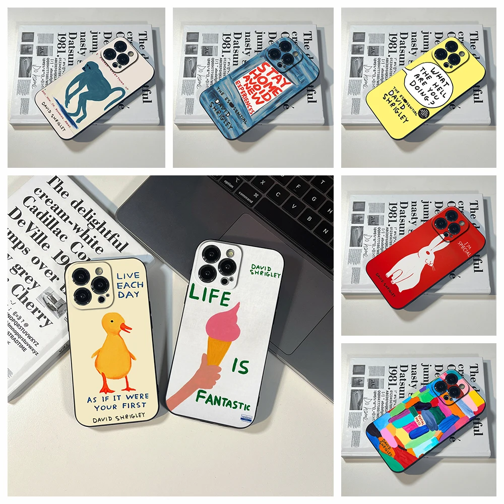 Per Iphone 15 Pro David Shrigley Custodia Per Telefono Graffiti A Colori Per Iphone 13 Mini 11 12 Pro Xr Xs Max 8X7 Se Plus 13 Pro 14 Cover