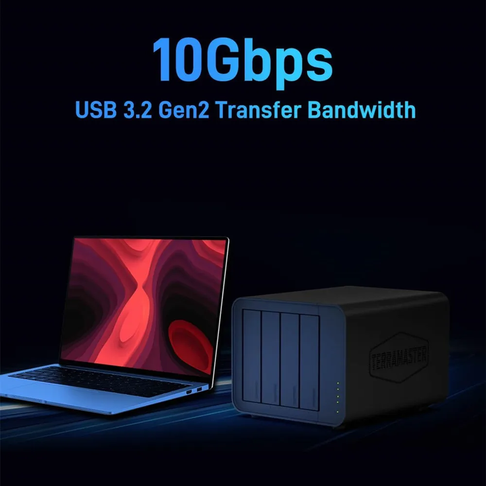 기존 TERRAMASTER D8 하이브리드 8베이 하이브리드 RAlD 인클로저 USB 3.2 Gen 2 10Gbps 유형 C 스토리지 디스크 없음)