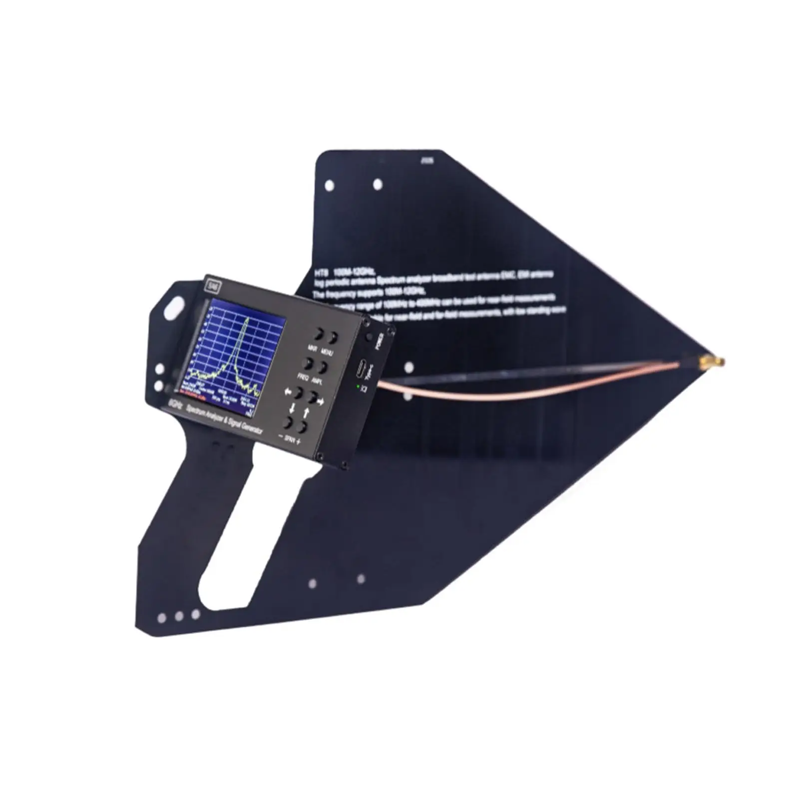 HTOOL 통나무 주기 안테나, 초광대역 패시브 안테나, 수신 및 송신 신호, EMC 테스트, HT8, 100MHz-12GHz, 이득 7-12dBi, 50Ω