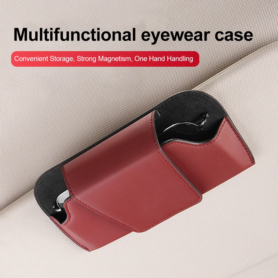 Nuovi supporti per occhiali da sole per auto Clip magnetica per occhiali da sole in vera pelle per clip per gancio per occhiali per visiera dell'auto – acquista a prezzi convenienti sul
