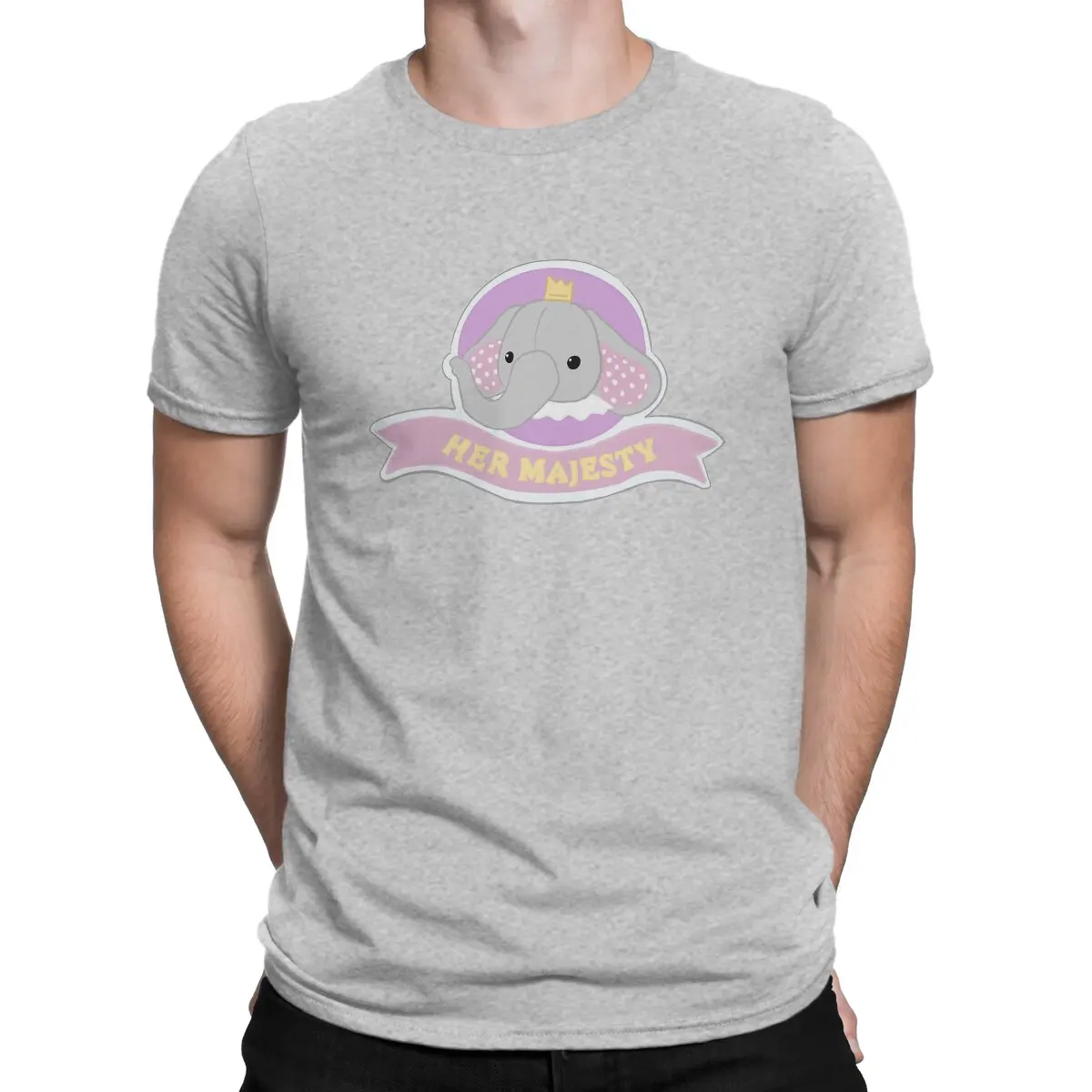 thumbnail image 1 of Camiseta de "It Takes Two", la más nueva para hombre, camiseta de cuello redondo "Su Majestad Cutie el Elefante", ropa de regalo distintiva, ropa urbana, 1 of 7