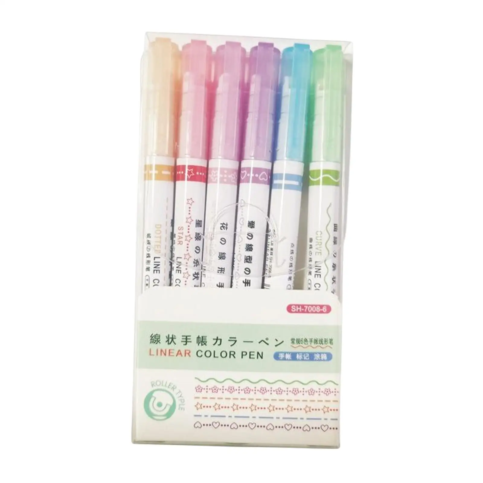더블 팁 하이라이터 엔드 마커 펜 플래너, 사진 앨범, 사무용품, 6 개