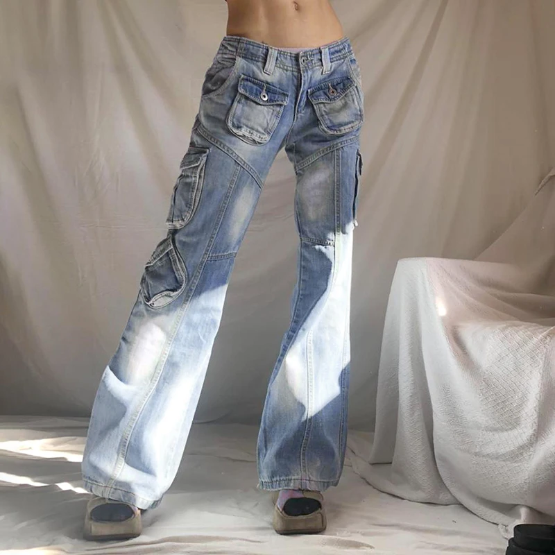 low waisted cargo jeans