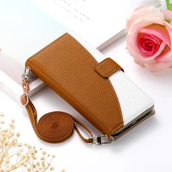 Premium Flip Leather Phone Case with Wallet Card Holder - Galaxy S26 Edge (Brown)