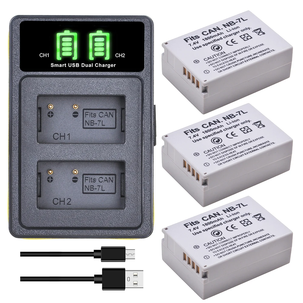 Bateria e Carregador para Canon Powershot Nb7l Sx30 is G12 G10 G11 Pc1428 Pc1305 Pc1564 Pc1560