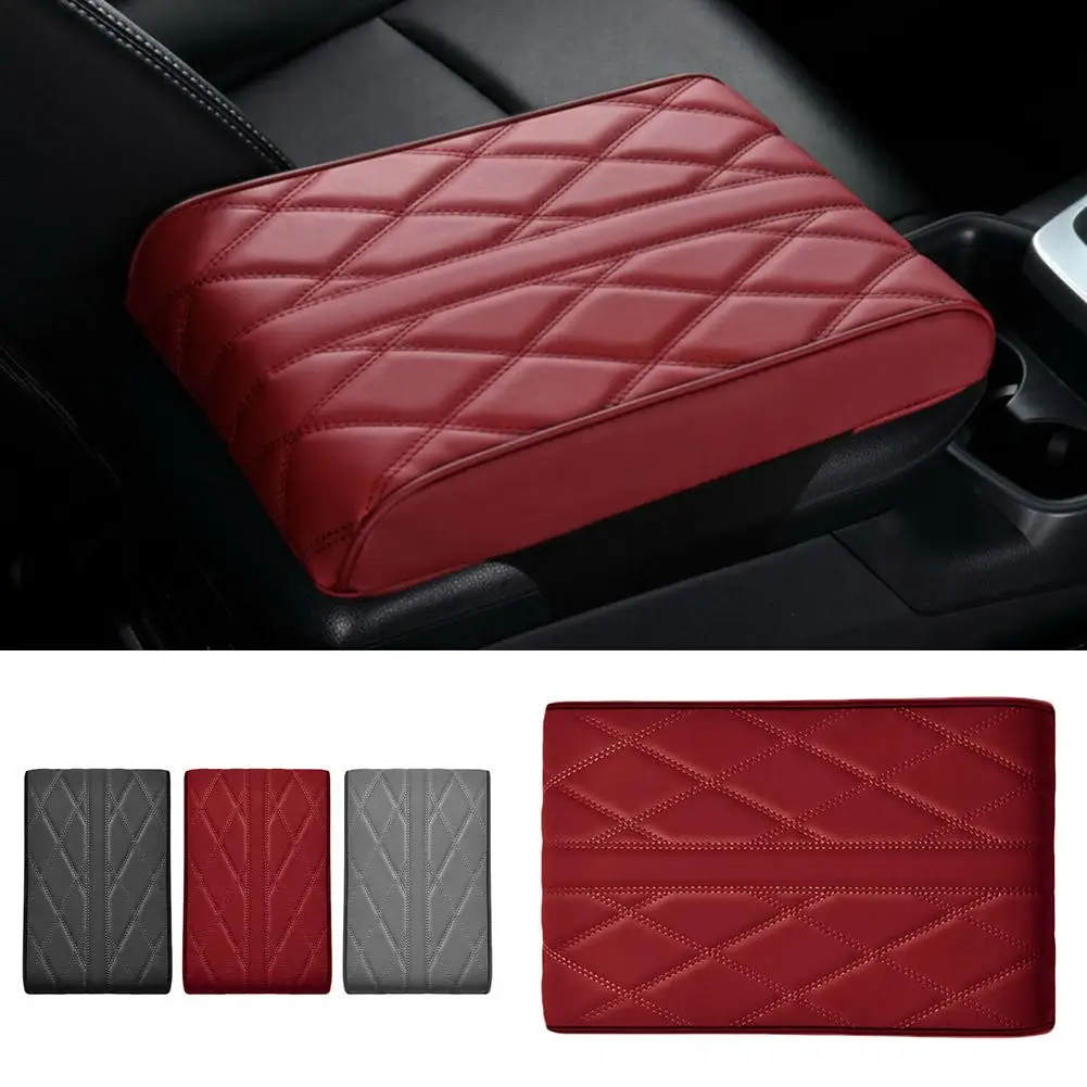 Car Armrest Protector Armrest Cushion For Car Soft Faux Leather Car Armrest Box Pad Comfortable Heightening Mat For Protect R2W3