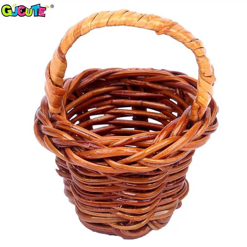 1Set Dollhouse Miniature Fabric Honey Bread Picnic Basket Kitchen Model Camping Scene Decor Toy Doll House Accessories 6