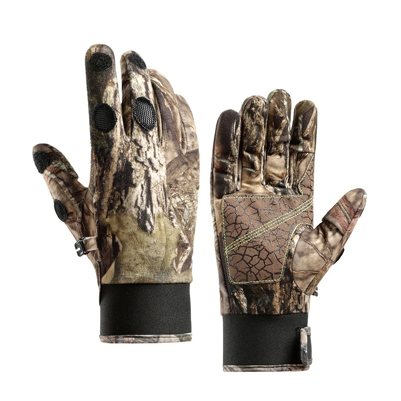 Winter Windproof Velour Gloves Thick Cutton Finger Cutting Outdoor Sports Photographing Fishing Hunting Hiking Skiing