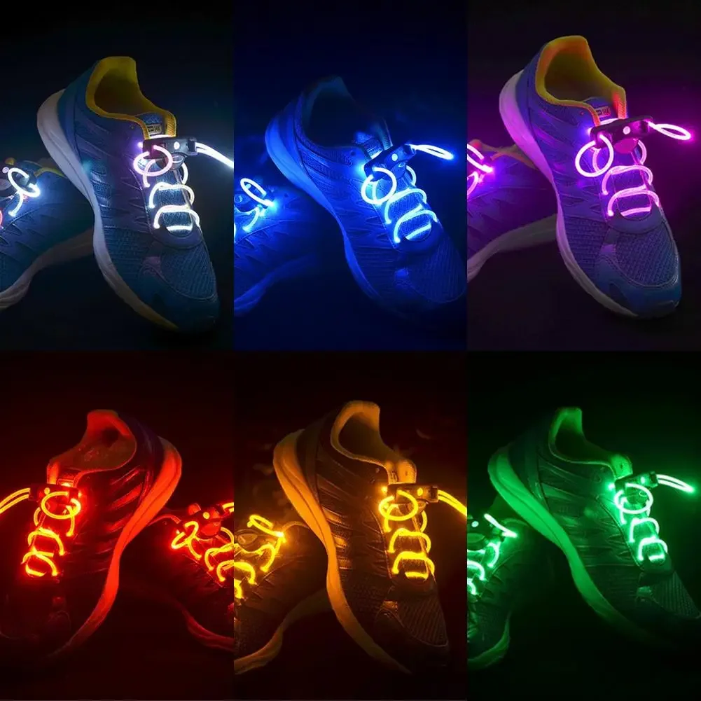 2Pcs Neon LED Light Shoe Laces Shoes Strap Glow Stick Luminous Shoelace Accessories Party Supplies Multi-Color