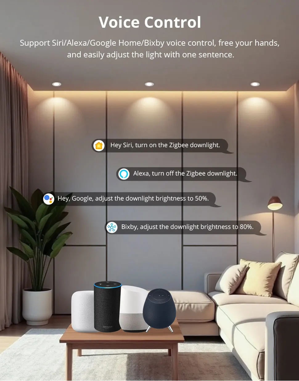 Zigbee LED Downlight IP44 CCT Round Recessed Spotlight 12W Work with Tuya Homeki