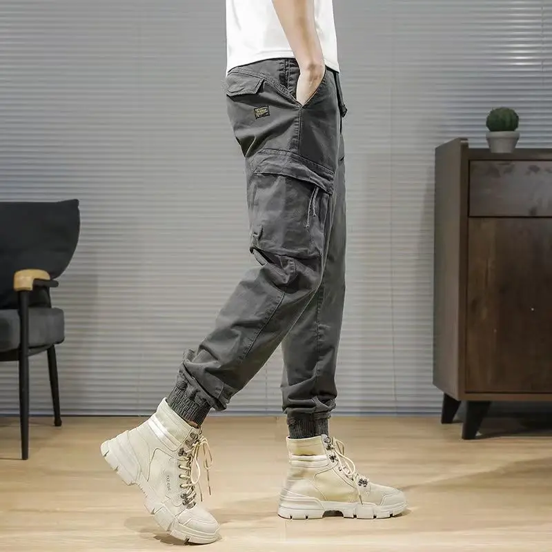 2023 Spring and Summer Multi-pocket Overalls Men's New Streetwear Jogging Pants Men's Casual Pants Loose Leggings Plus Size G15