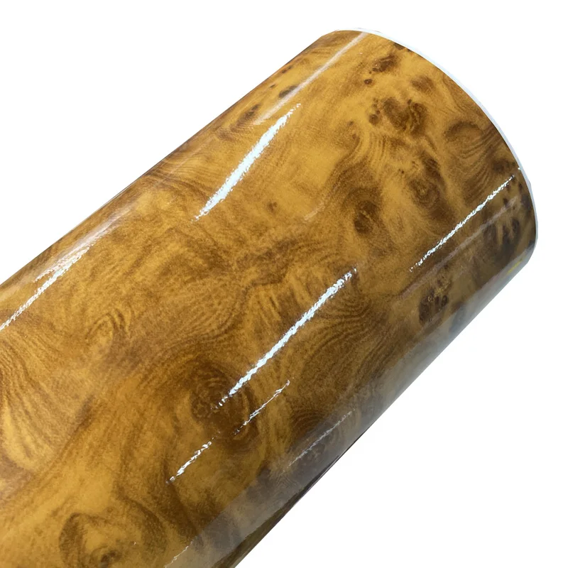 Premium Gloss Wood Grain Vinyl Wrap for Furniture and DIY Projects