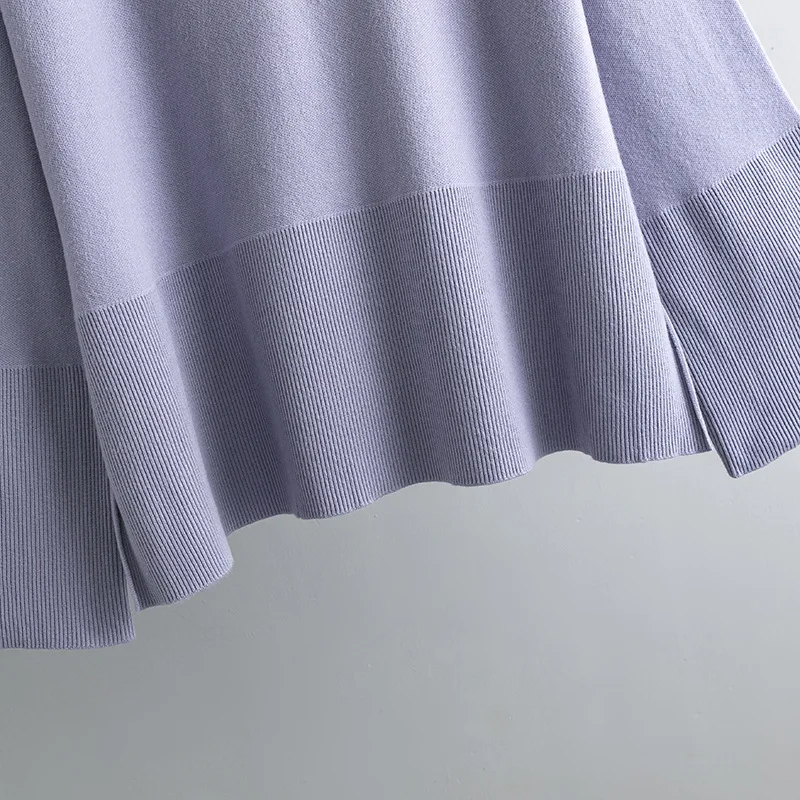 Conjuntos casuales sueltos de dos piezas para mujer, suéter de punto de gran tamaño y pantalones acampanados, conjuntos de chándal de punto para mujer, conjuntos de suéter