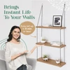 Wood Floating Shelf 3 Tier For Wall Cute Boho Plants Shelves Plant Shelves for Bedroom Living Room Decor Macrame Floating Shelf 5