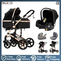 Poussette compacte 3 en 1, combos de poussette de siège d'auto, poussette de bébé multifonctionnelle de paysage haut pour voiture de bébé pour tout-petits 7