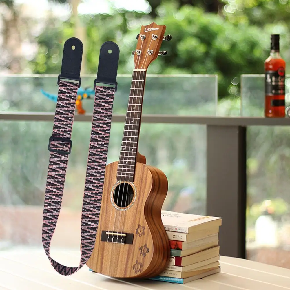 Guitar Belt Ethnic Style Retractable Shoulder Strap Braid Adjustable Buckle Acoustic Folk Guitarra Belt Straps Ukulele Strap