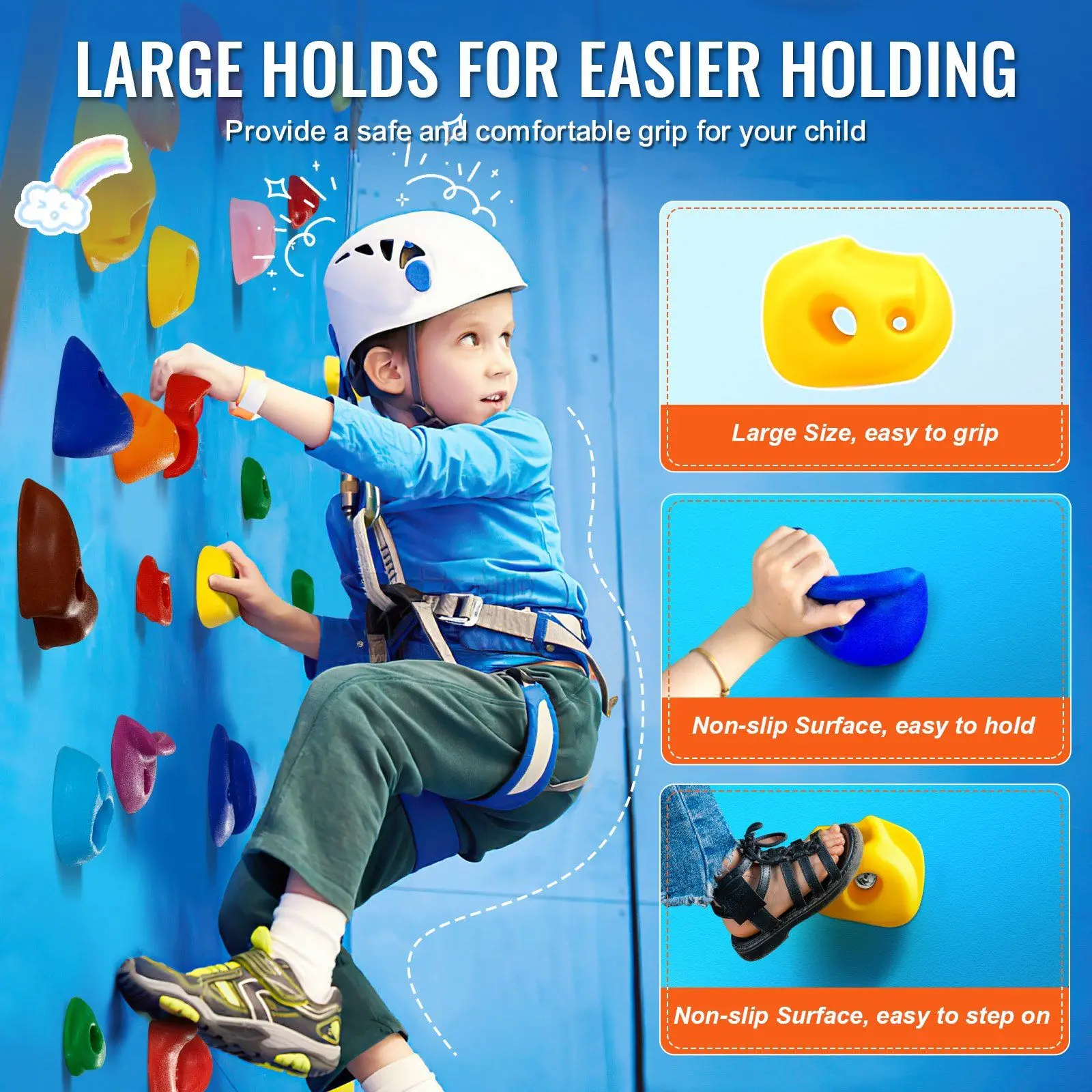 /Outdoor 32 Rock Climbing Holds Climbing Rocks Rock Wall Holds Grip Indoor 3