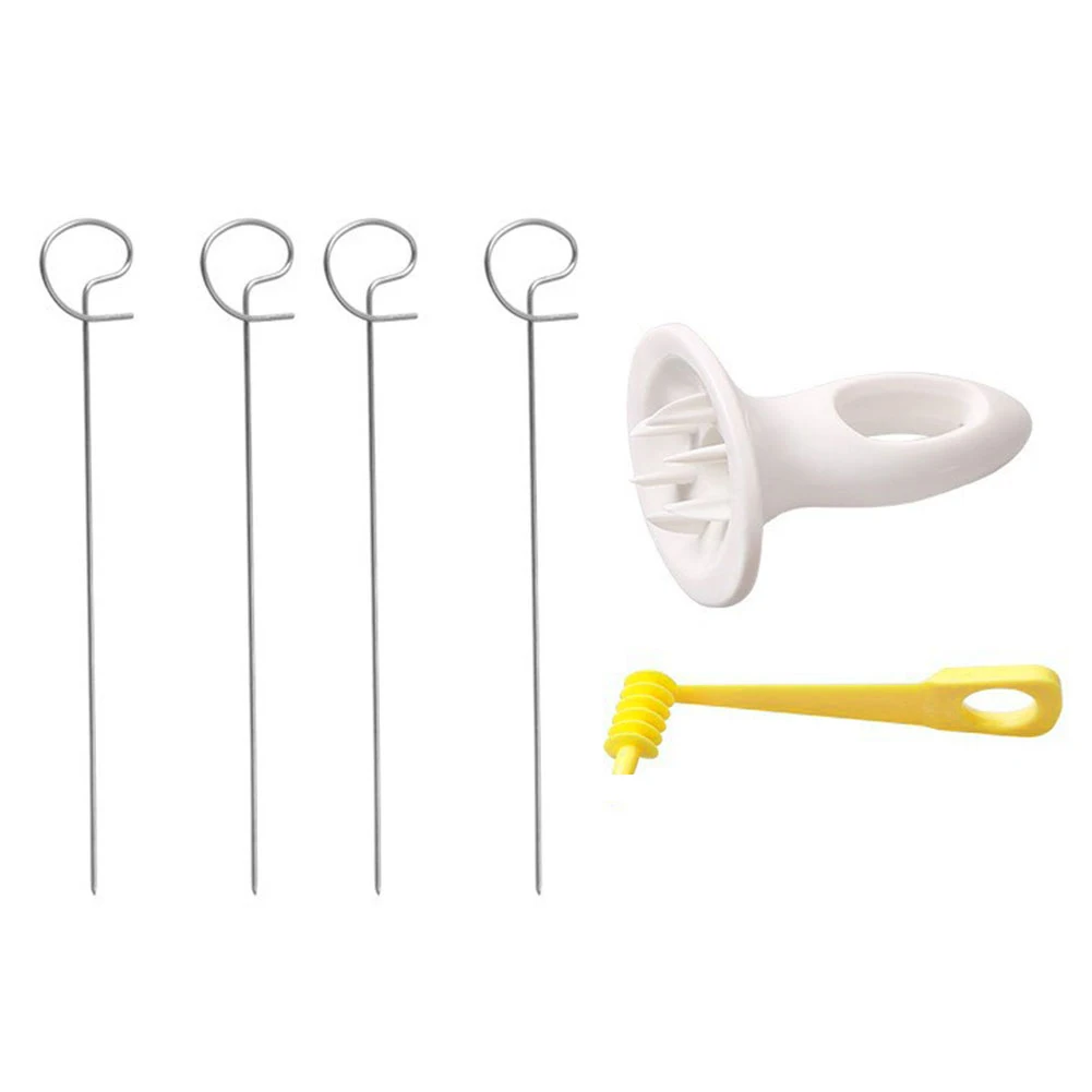 Spiral Potato Cutter with 4 Stainless Steel Sticks Tornado Potato Slicer Manual Twisted Potato Slicer Kitchen Gadgets