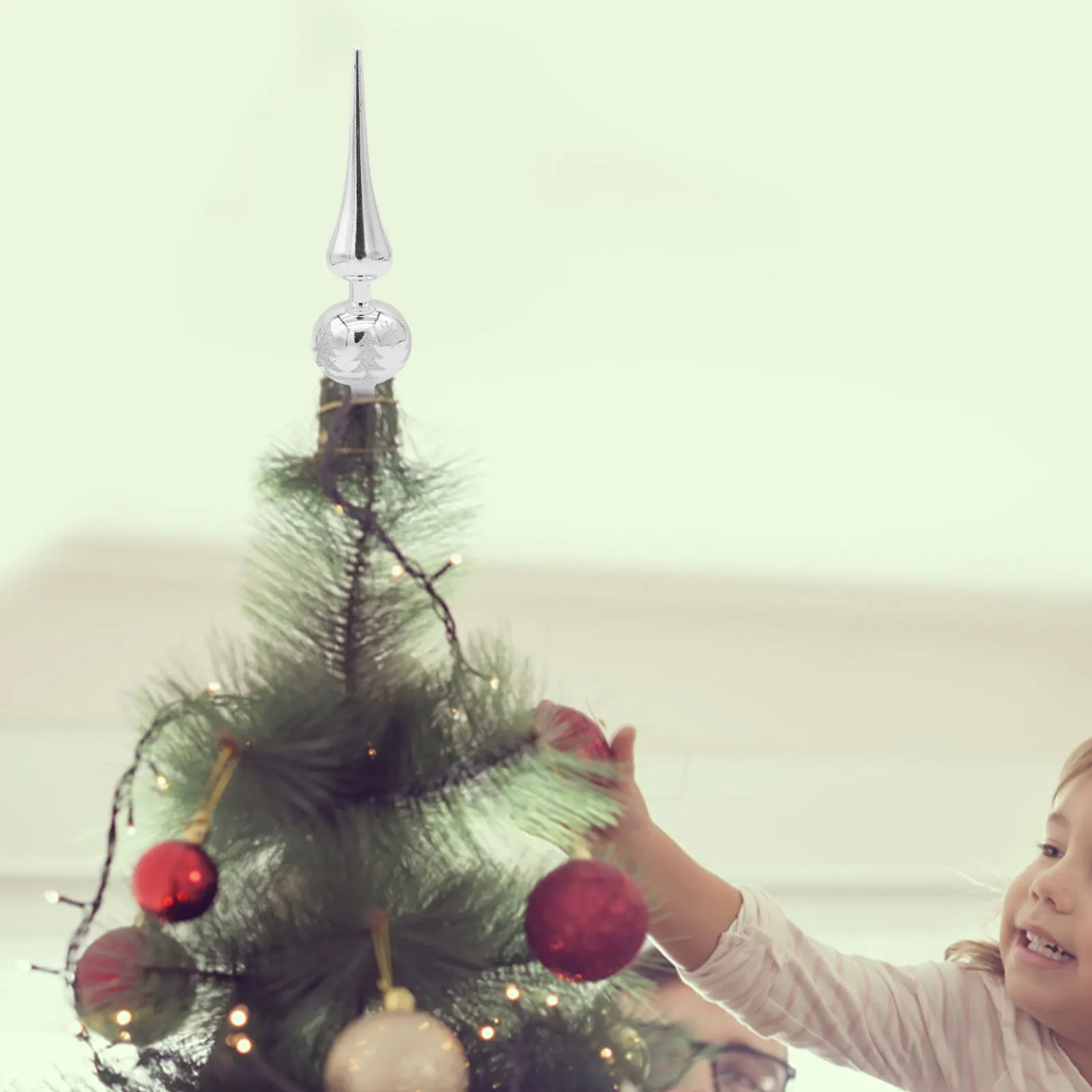 Christmas Tree Topper Gourd Shape Tree Topper Christmas Tree Ornament For Indoor Office Christmas New Year Holiday Tree