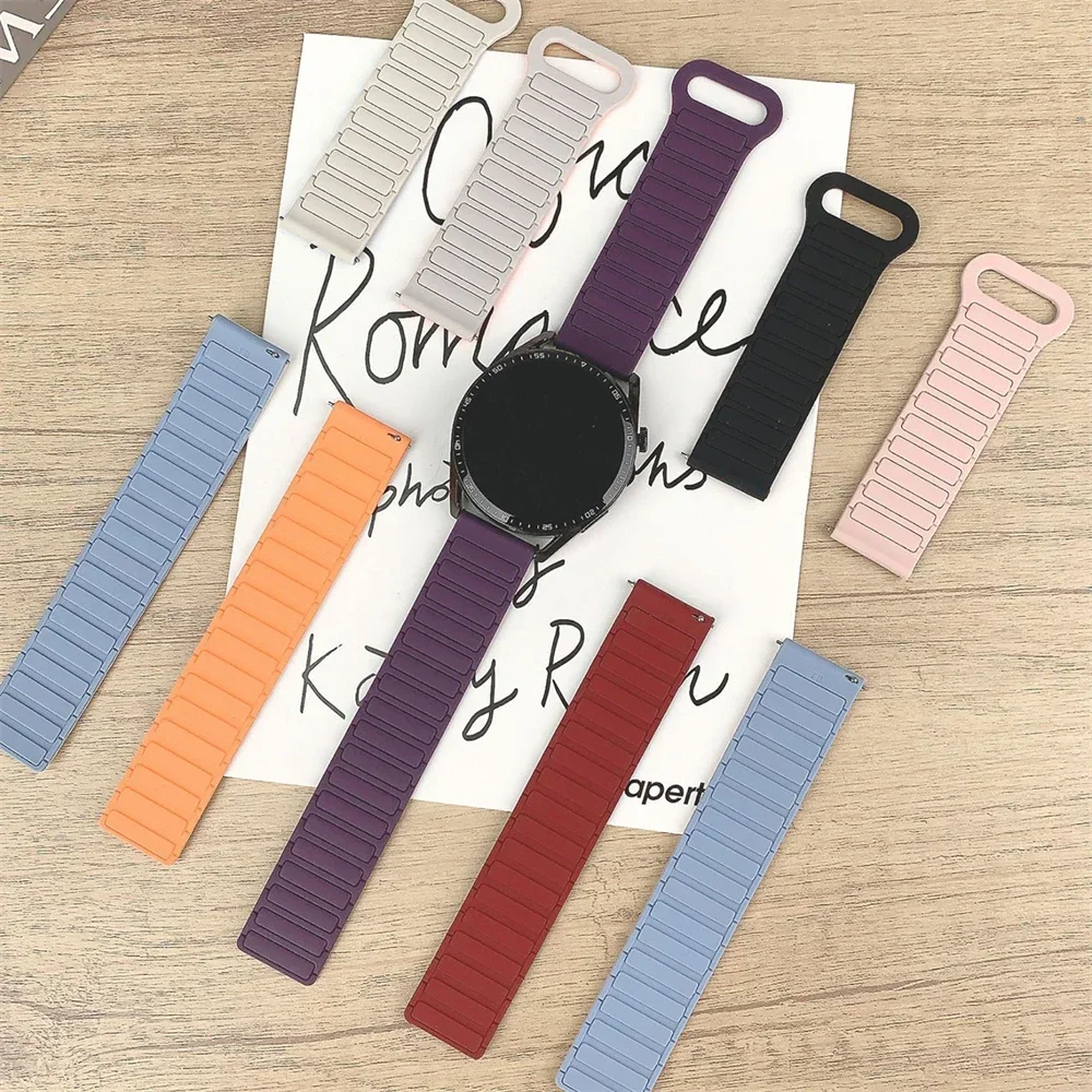 Magnetic Loop Waterproof Silicone Watch Band - Universal 20mm 22mm Bracelet Strap