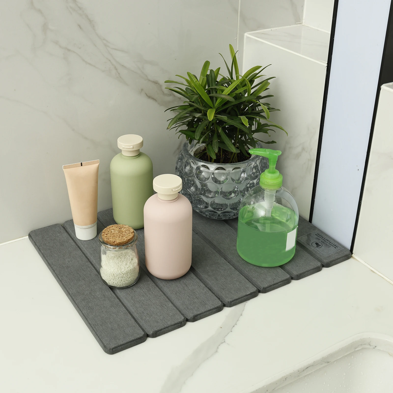 Stone Dish Drying Mat for Kitchen Counter Quick Drying Absorbing Mat with Non Slip Pad for Kitchen Bathroom Drying Mat